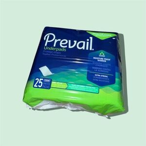 Prevail Underpads 25 Count Large 23” x 36” Moisture Proof Disposable Bed Pads